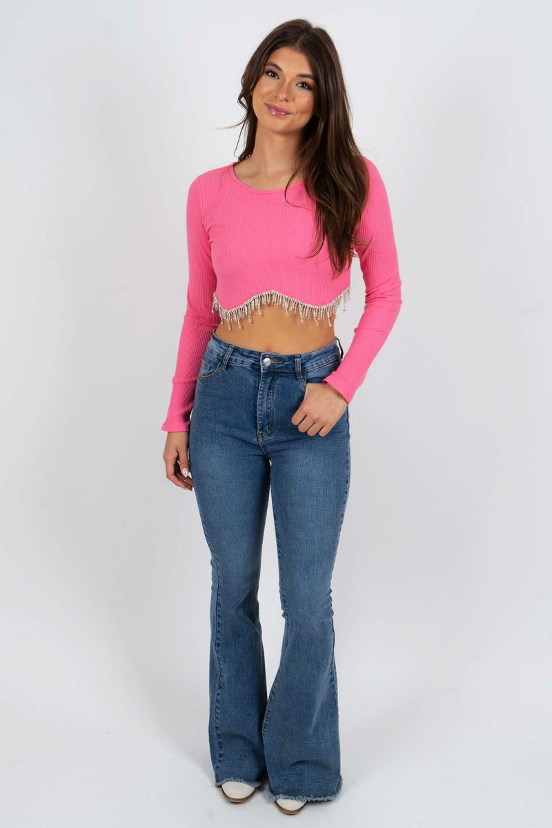 Over It All Top (Hot Pink)