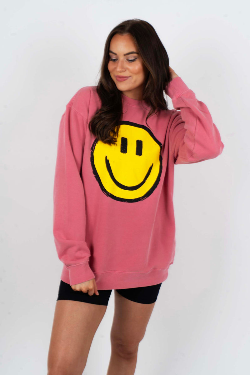 Smiley Sweatshirt (Pink)