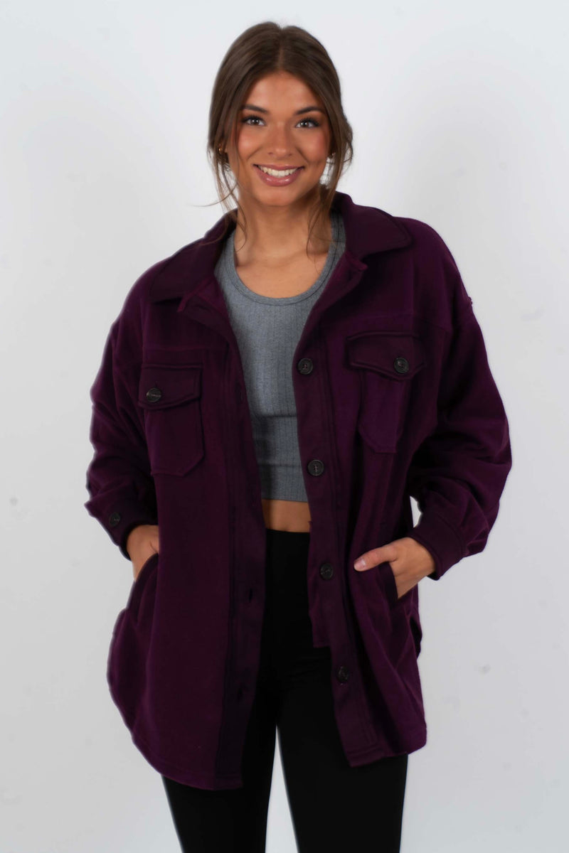 Step Into Love Shacket (Plum)