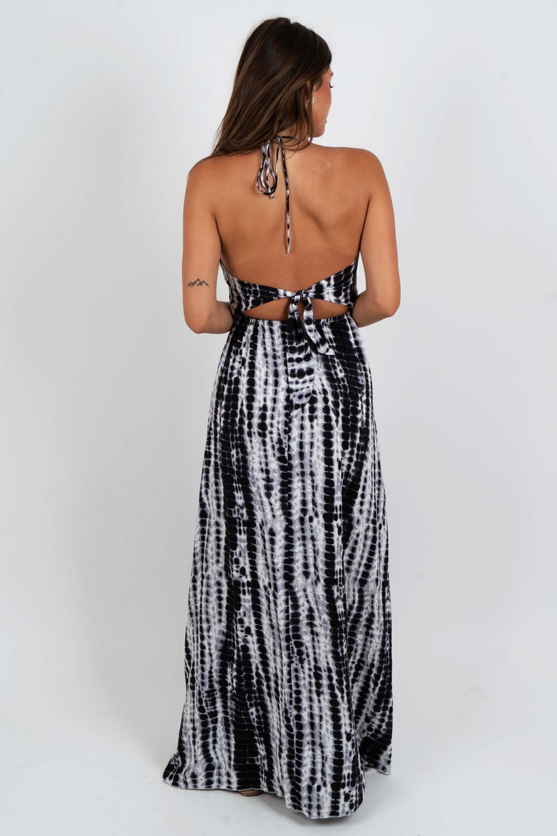 Yours For The Summer Maxi Dress (Black Tie Dye)