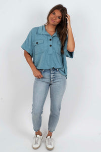 Tobi Super High Rise  Mom Jean Crop (Lover)