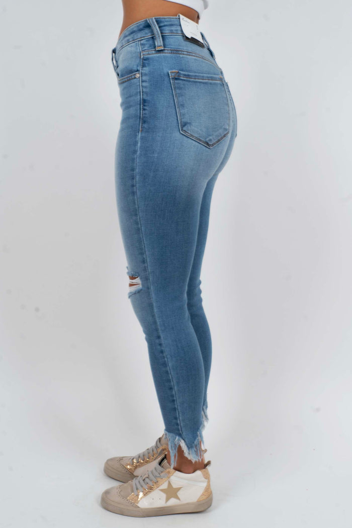 Kancan High Rise Ankle Skinny Jeans (Light Wash)
