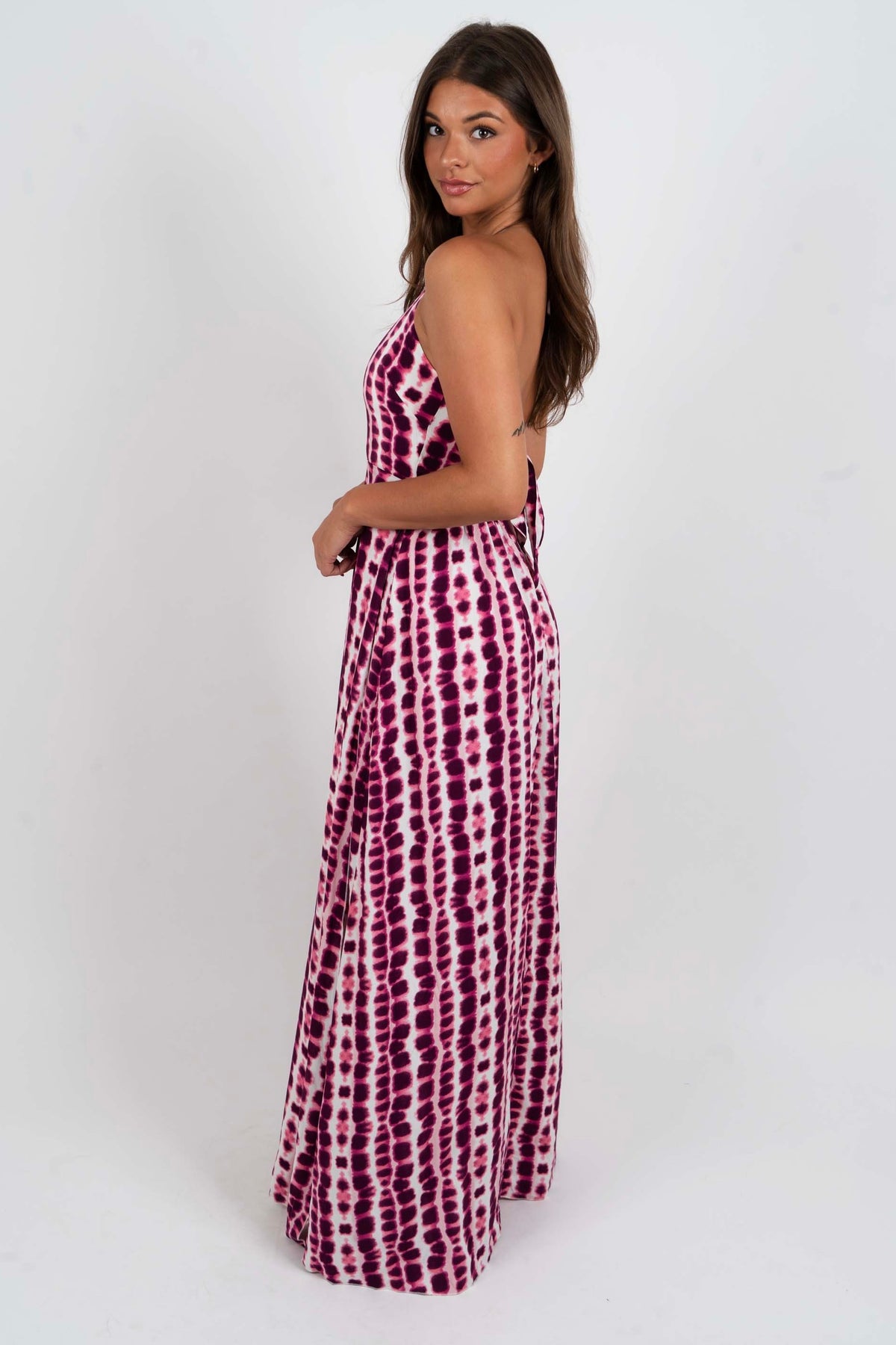 Yours For The Summer Maxi Dress (Berry Tie Dye)