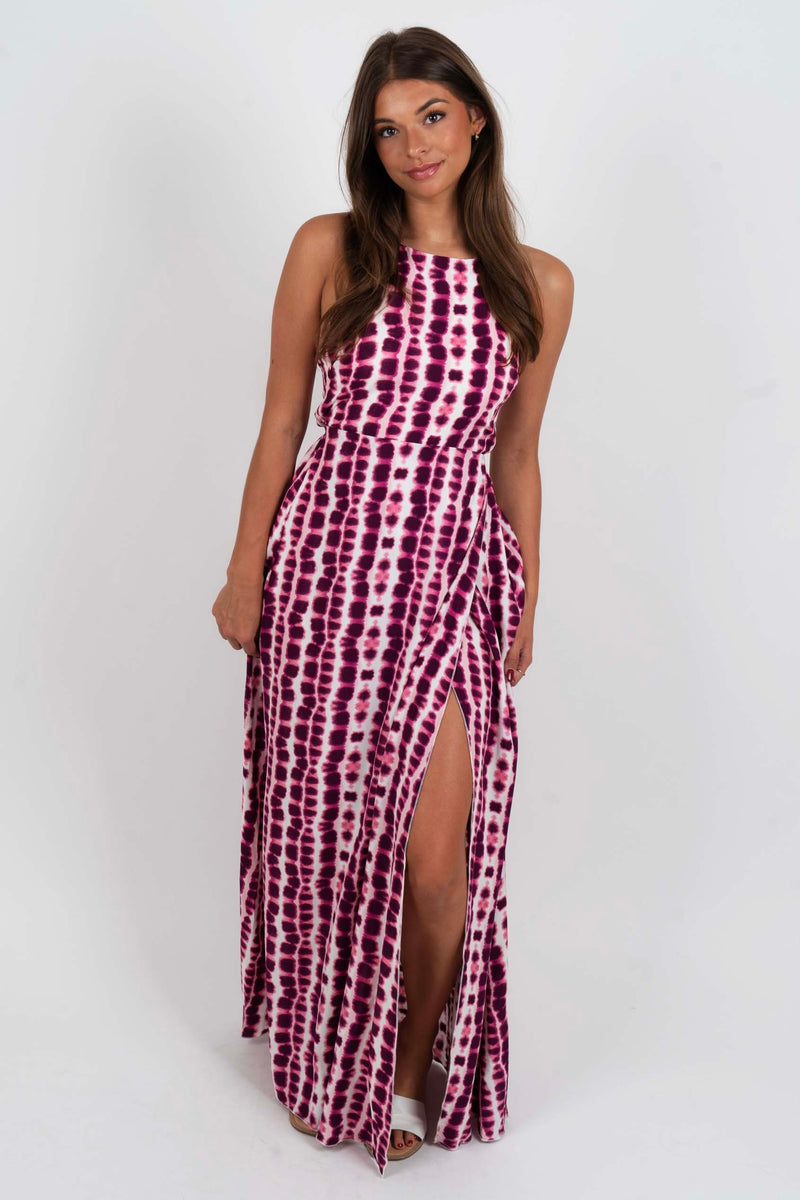 Yours For The Summer Maxi Dress (Berry Tie Dye)