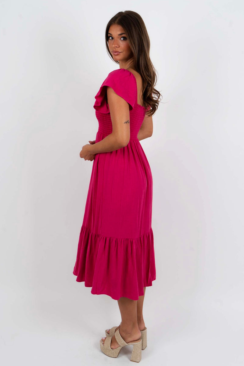 In Love With You Midi Dress (Fuschia)