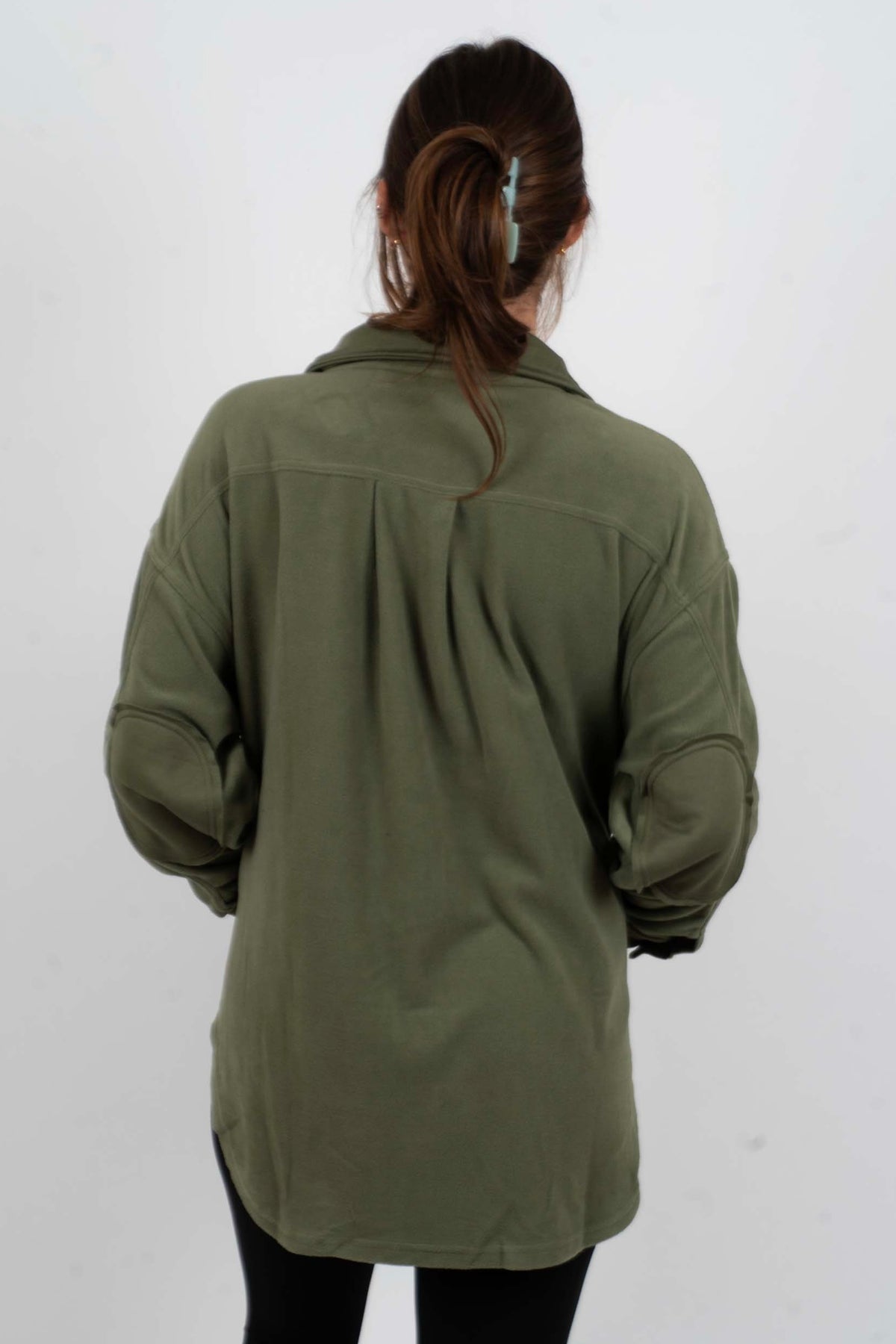 Step Into Love Shacket (Light Olive)