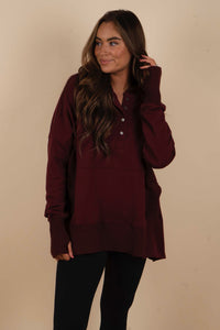 Campfire Cozy Top (Wine)