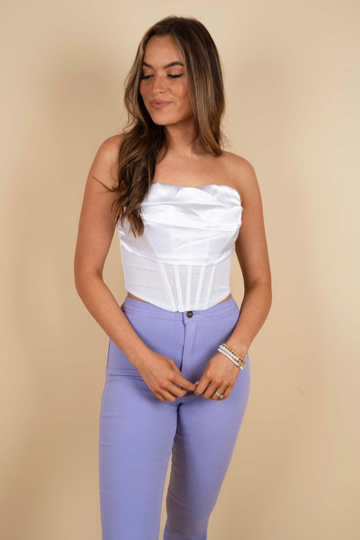 Waltz On By Corset Top (White)