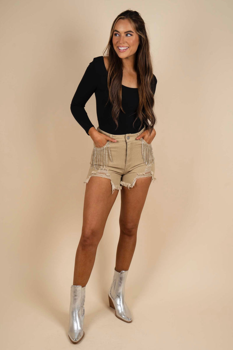 On The Town Shorts (Taupe)