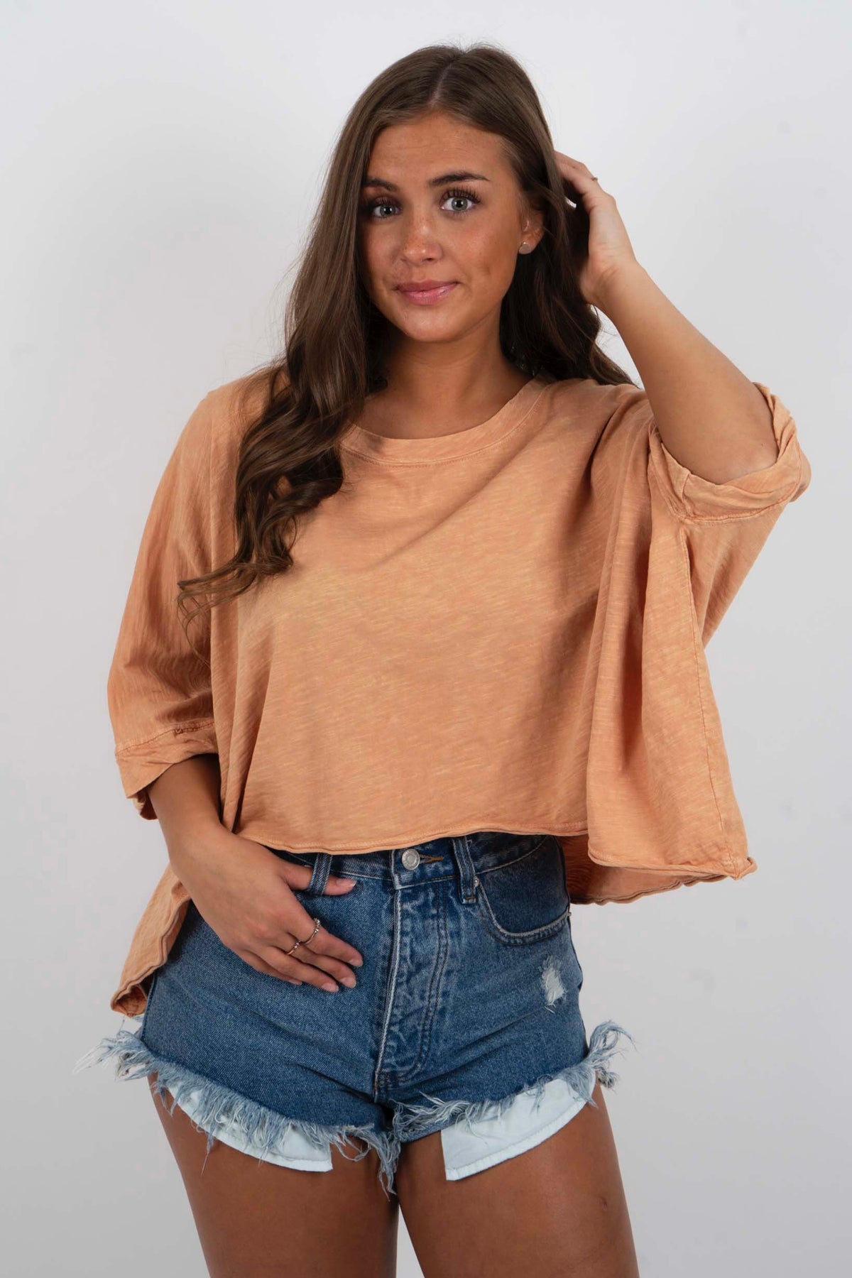 Stay Free Cropped Tee (Rust)
