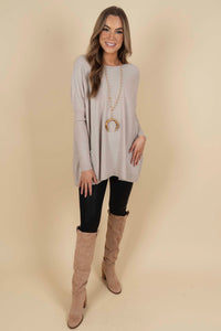 Totally Smitten Sweater (Warm Grey)