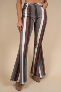 Maddy Striped Flares (Brown Multi)