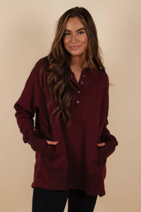 Campfire Cozy Top (Wine)