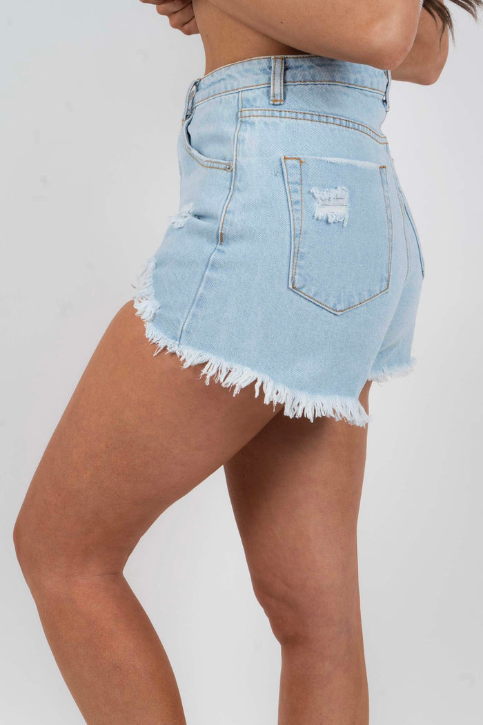 Take It Or Leave It Shorts (Light Denim)