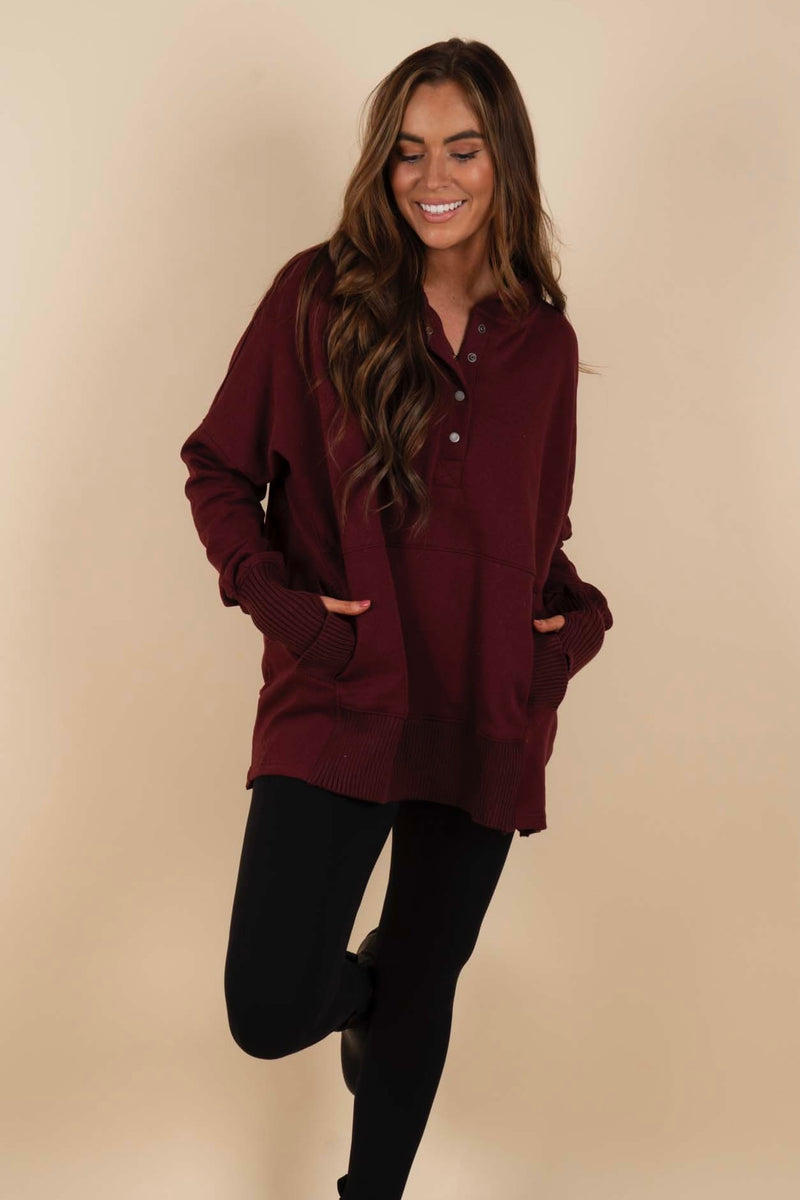 Campfire Cozy Top (Wine)