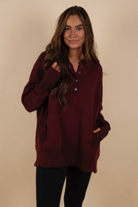 Campfire Cozy Top (Wine)