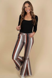 Maddy Striped Flares (Brown Multi)