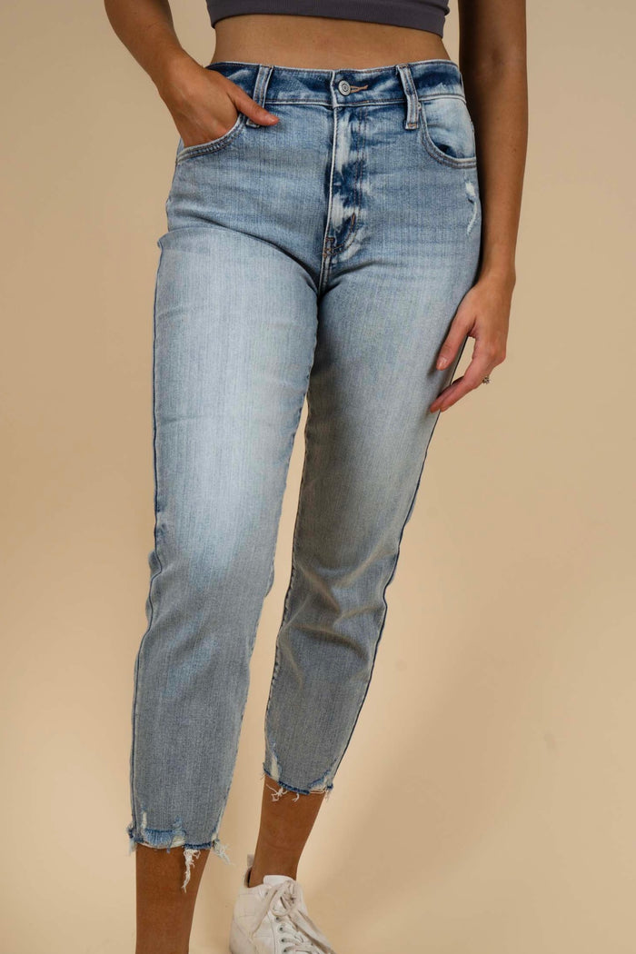 Tobi High Rise Mom Jean Crop (Lover)