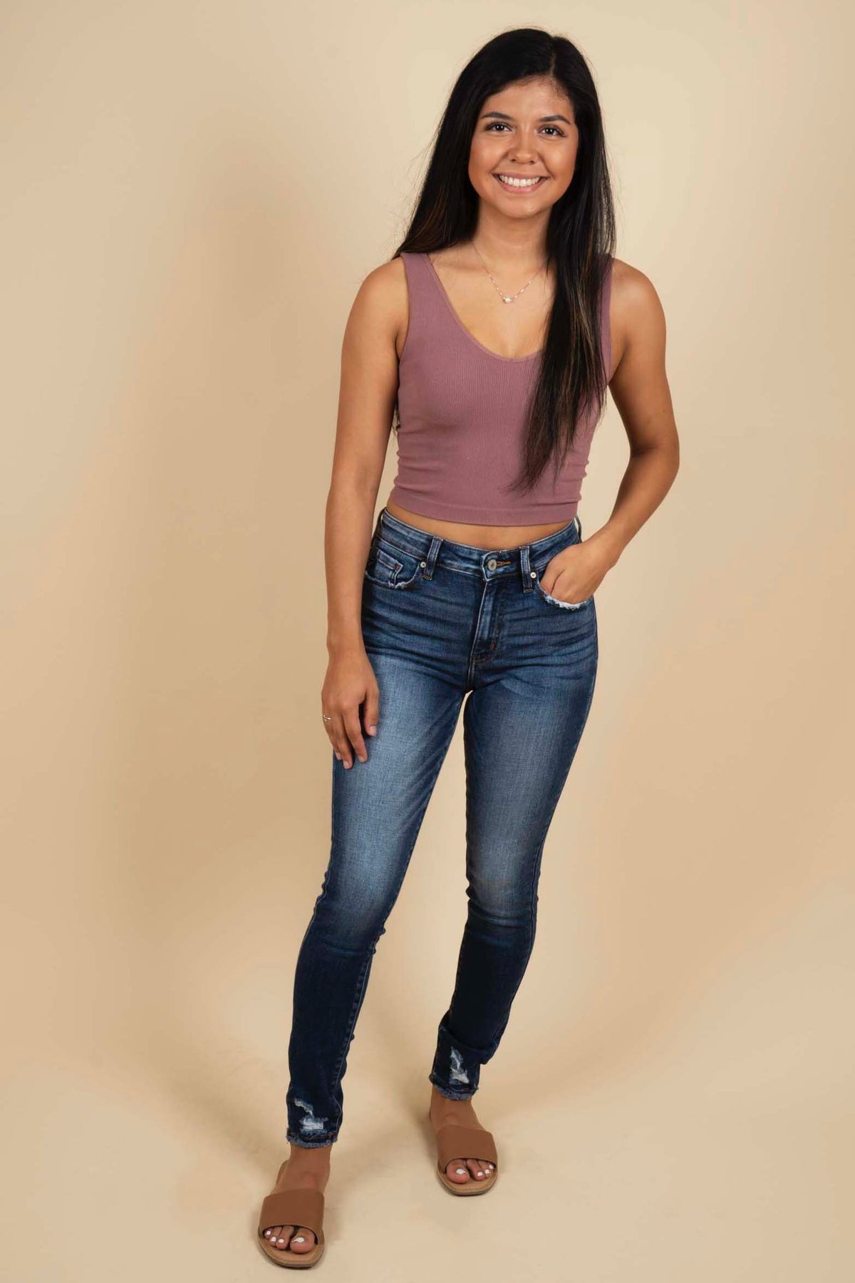 Kancan Gemma High Rise R&B Skinny Jeans (Dark Wash)