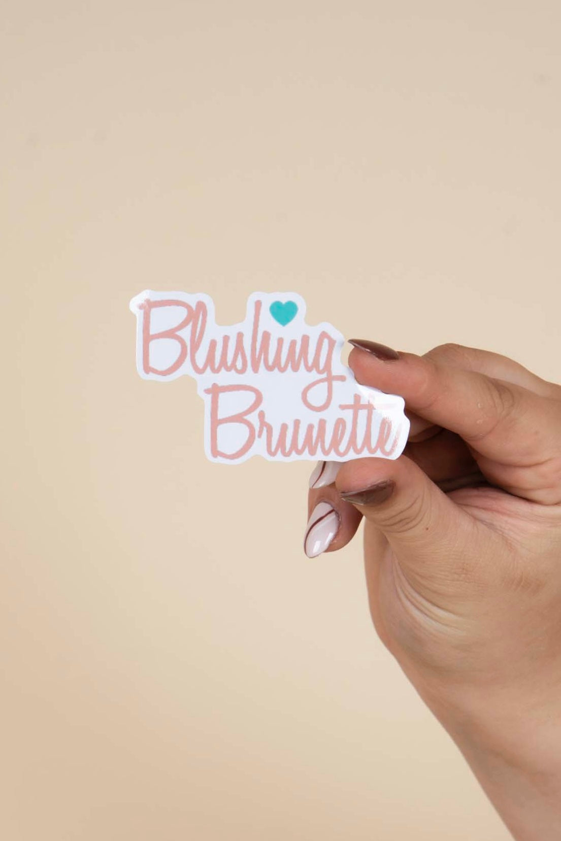 Blushing Brunette Stacked Sticker