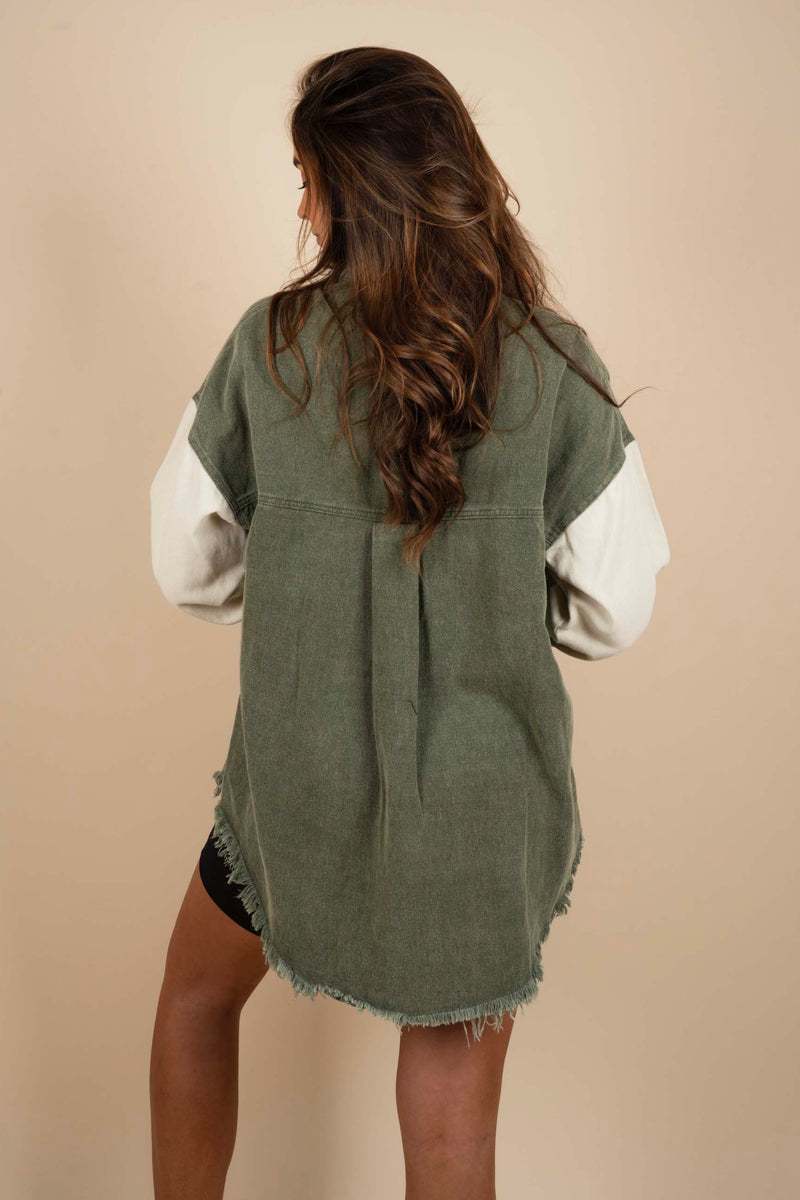 Down To Earth Shacket (Olive)