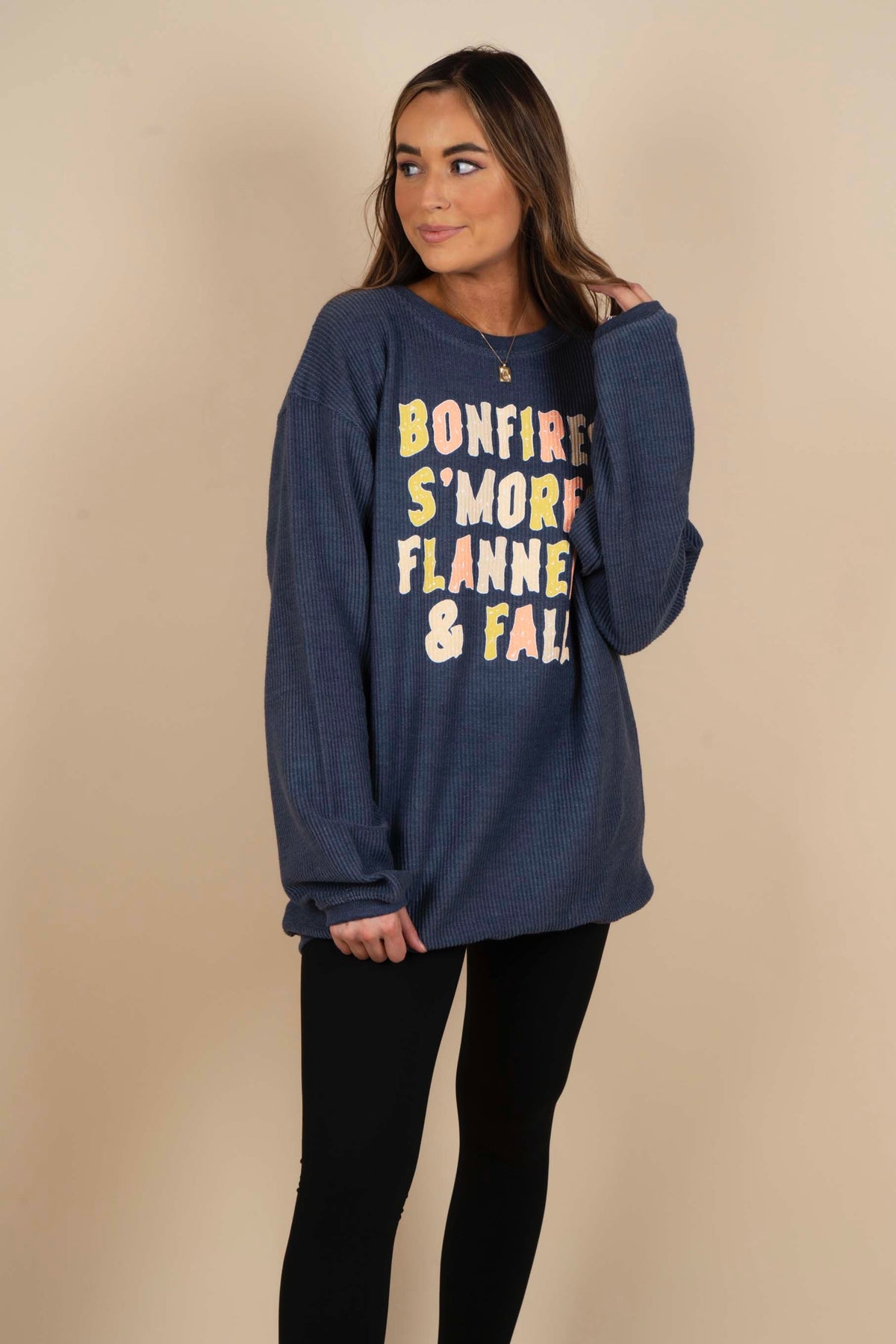 Fall Favorites Corded Sweatshirt