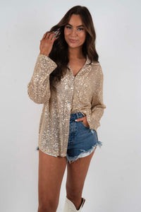Sparkling Memories Top (Gold Beige)