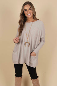 Totally Smitten Sweater (Warm Grey)