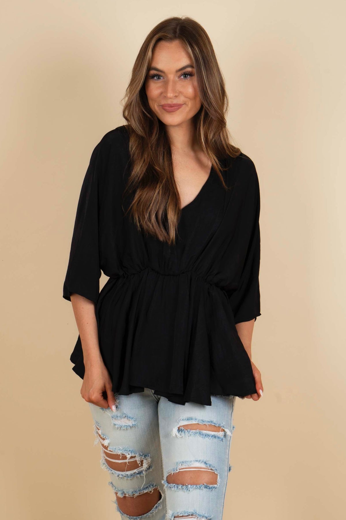 Can't Say Goodbye Blouse (Black)