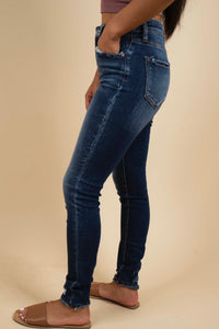 Kancan Gemma High Rise R&B Skinny Jeans (Dark Wash)
